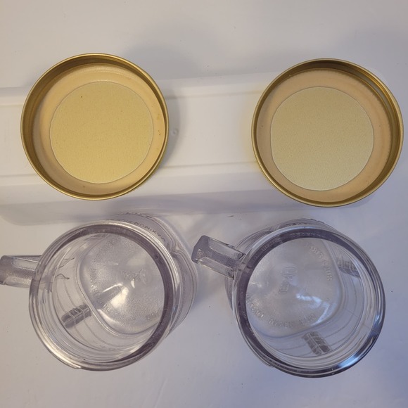 Osterizer Lot Of 3 Mini Blend & Store Container 2 Plastic Lids & 1 Glass No Lid - Picture 6 of 9